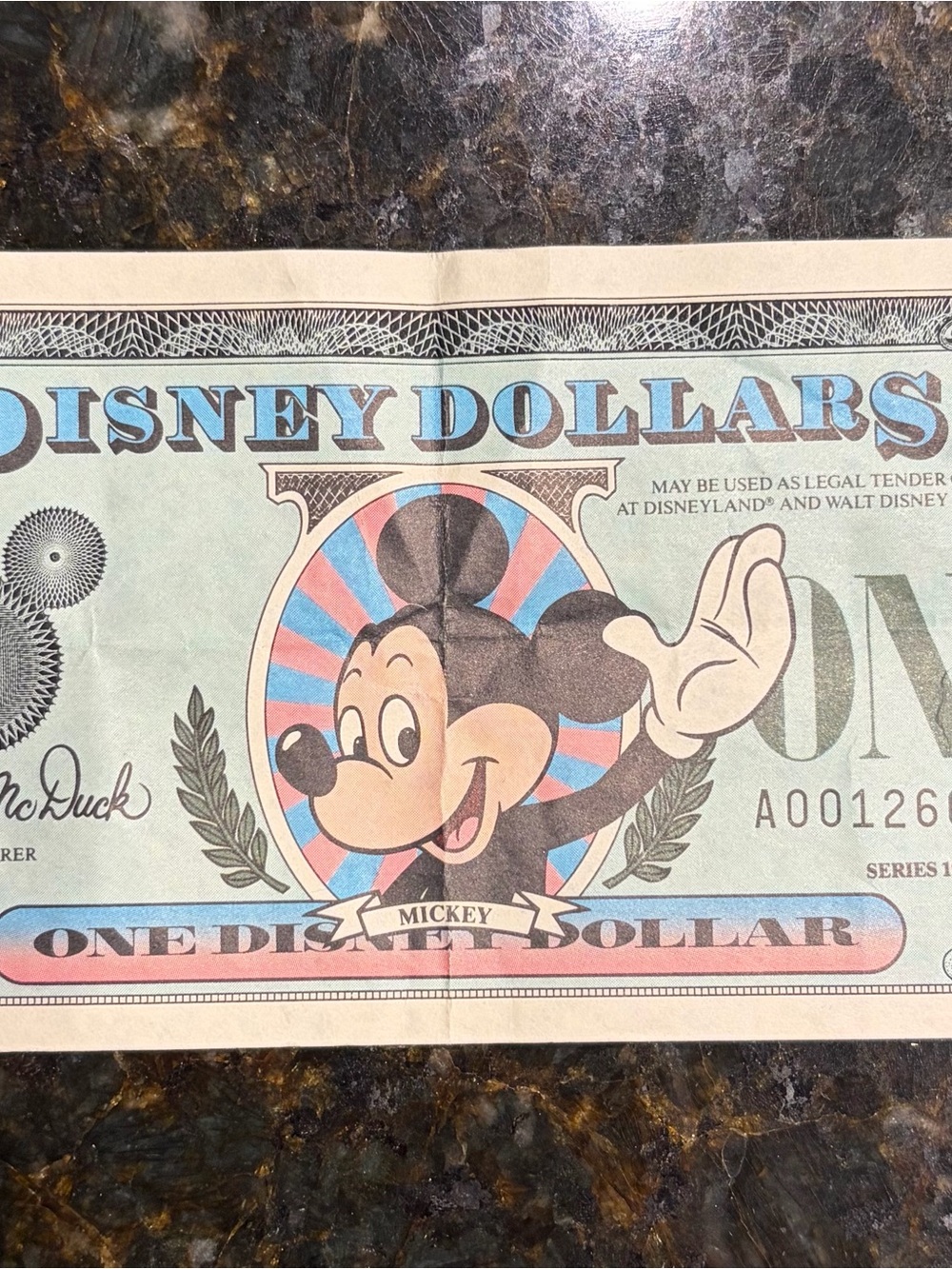 1988 Mickey Disney Dollar Vintage